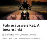 Kat. A beschränkt - Fahrschule Huma Appenzell