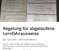 abgelaufene Lernfahrausweise - Fahrschule Huma Appenzell